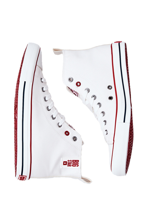 Trampki Wysokie Skórzane Big Star Białe JJ174071