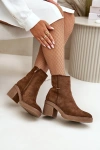 Women's Heeled Boots Insulated Eco Suede Brown Arkesia