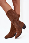 Suede Cowboy Boots For Women With Heel Camel Karira