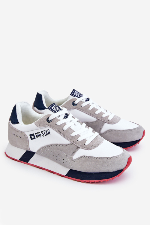 Buty Sportowe Męskie Memory Foam System Biało-Szare Big Star LL174160