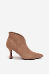 Low Women's Ankle Boots On Heel Eco Suede Beige Jolivra