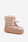 Snow Boots With Fur And Lacing Beige Silvara