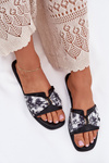 Womens Flat Sandals With Bow Black Avenza