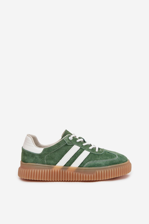 Women's Suede Sneakers On Platform Green Marisae