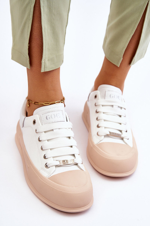 Women's Lacquered Platform Sneakers GOE LL2N4020 White