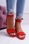 Women's Maciejka Leather Suede Sandals Red 04141-08/00-5