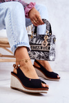 Women's Comfortable Sandals With Buckle Black Thallas