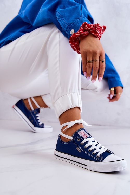 Trampki Damskie Cross Jeans Granatowe JJ2R4012C