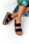 Suede Sandals On A Platform Black Olimpia