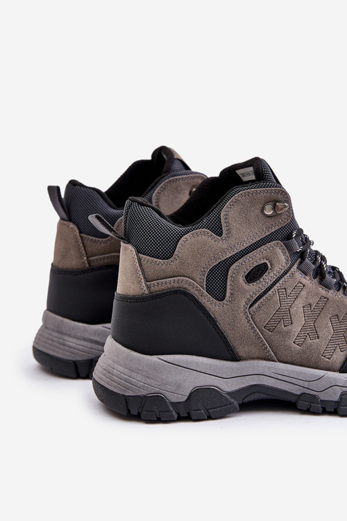 Warm Men's Hiking Shoes Laced Gray Zerista