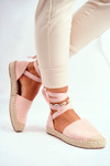 Women’s Espadrilles Laced Pink Bonjour