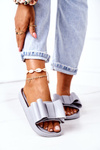 Rubber Slippers With A Bow Grey April