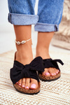 Cork Lining Flip Flops Black Wendy