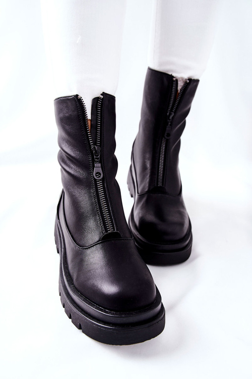 Women's Booties With Zip Black Tierra