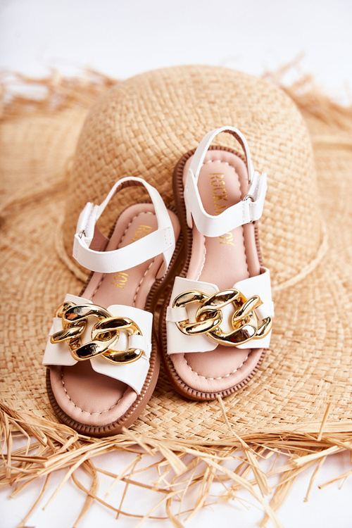 Children's Sandals With Velcro White Layra