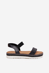 Women's Sandals With Braiding On Decorated Platform Black Velara