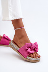 Women's Platform Slides with Bow Fuchsia Aflia