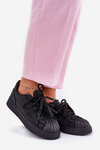 Zdobione Damskie Sneakersy Na Platformie Czarne Eanneth