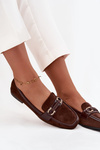 Moccasins Loafers Womens With Decorative Element Chocolate Evelora