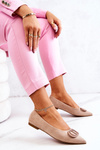 Suede Pointed Ballerinas Beige Neriso