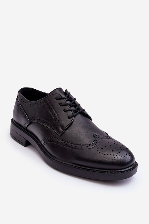 Men's Elegant Leather Shoes Black Gustavo