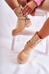 Openwork Booties With A Zipper With A Chain Beige Chantelle 