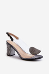 Black Transparent Sandals with Stiletto Heel D&A MR38-112