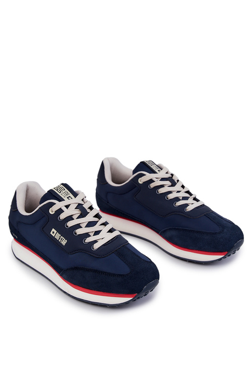 Sportowe Buty Sneakersy Męskie Granatowe Big Star JJ174296