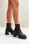 Women's Leather Boots with Rhinestones Black Rosie