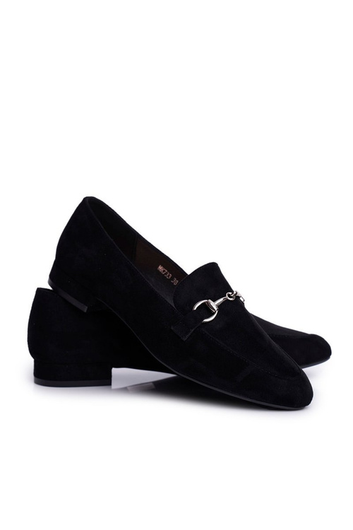 Women's Suede Moccasins Sergio Leone MK733 Black