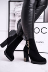 Women's Boots On High Heel Nubuck Black Yris