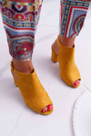 Women's Stiletto Sandals with Peep Toe Yellow Esta