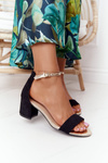 Suede High Heel Sandals Black Janet