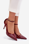 Patent Leather High Heels Made of Eco Leather Burgundy Fionnel