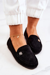 Women's Suede Loafers Black Madelyn
