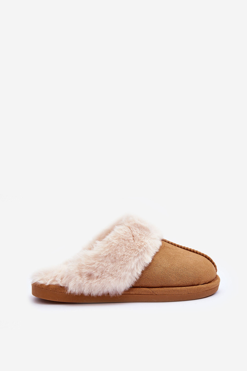 Women's Slippers With Fur Camel Pinky
