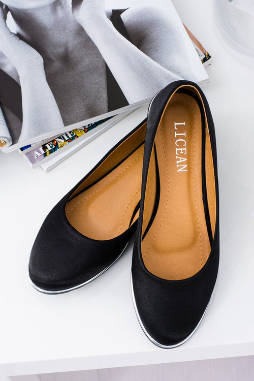 Women's Elegant Satin Black Comiko Ballerinas