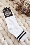 Women's Cotton Sports Socks With Stripes White