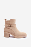 Suede Boots with Buckle Beige Neste