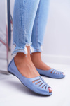 Women's Maciejka Leather Ballerinas Light Blue 03497-33