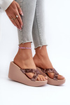 Damskie Klapki Na Koturnie Beżowe 83520 Ipanema High Fashion Slide Fem