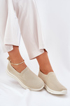 Women Fabric Slip-On Sneakers Beige Adiora