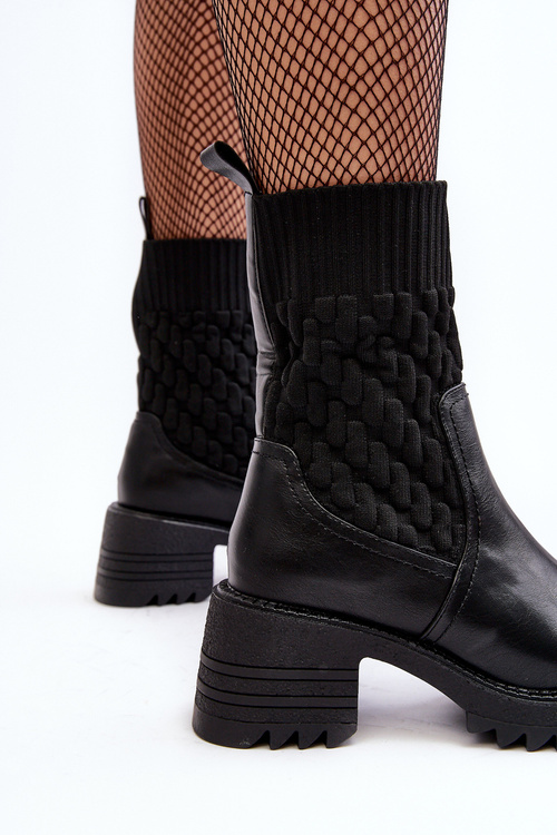 Women's Boots With Massive Heel And Sock Black Briogen
