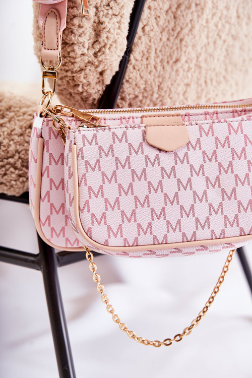 Torebka Listonoszka Portmonetka Damska 3w1 Różowa Bormea