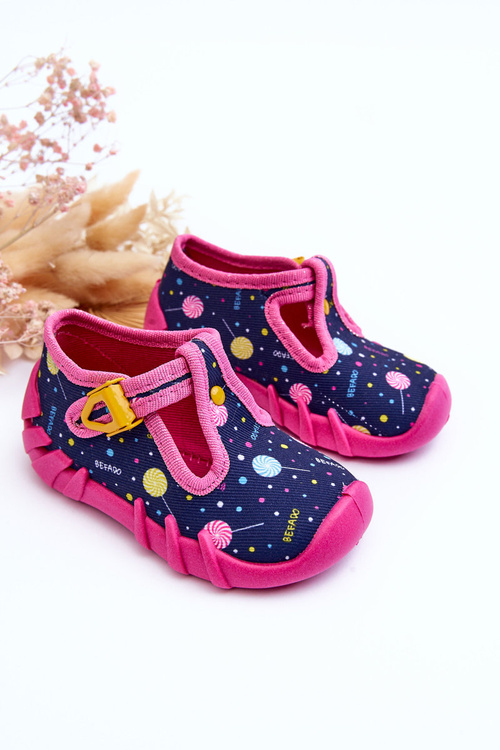 Buty Papcie Befado Dziewzęce 110P471 Różowo-Granatowe