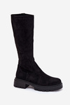 Women's boots from eco suede black Oceana