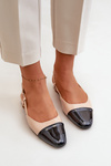 Patent Leather Ballerinas On Low Heel With Open Heel Beige Kairael