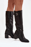 Women's High Heel Boots with Buckle Black Brenira
