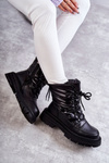 Women's Lace-up Snow Boots GOE KK2N4017 Black