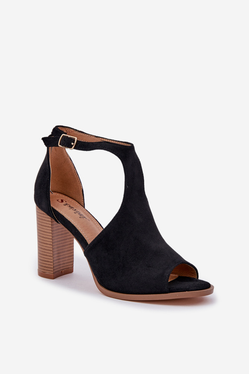 Block Heels Made Of Eco Suede Black Lanadriena